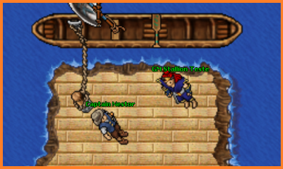 Chegando até Captain Nestor, compre a passagem para a ilha que leva ao Forsaken Castle.
